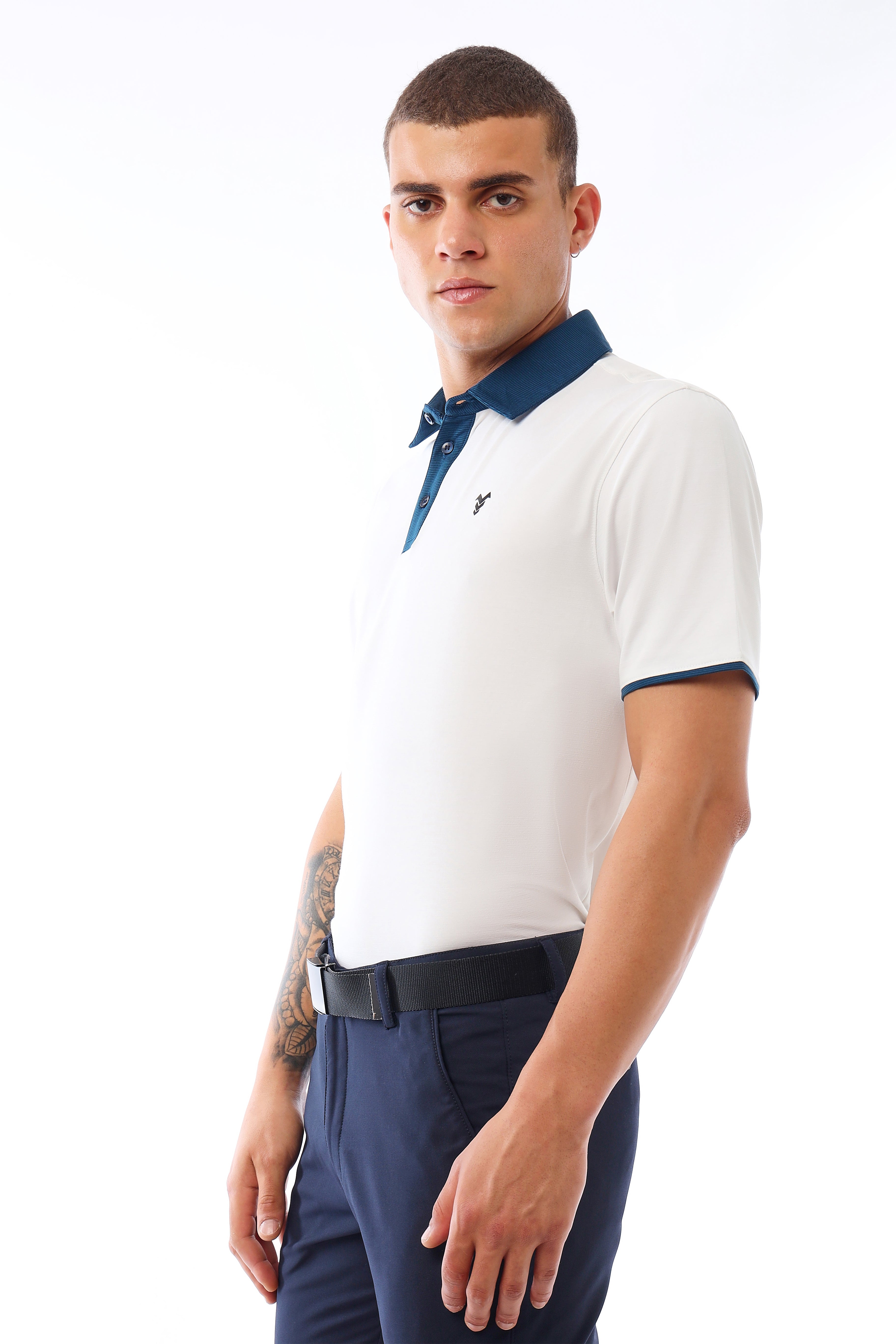 Pin Stripe Polo Navy Blue