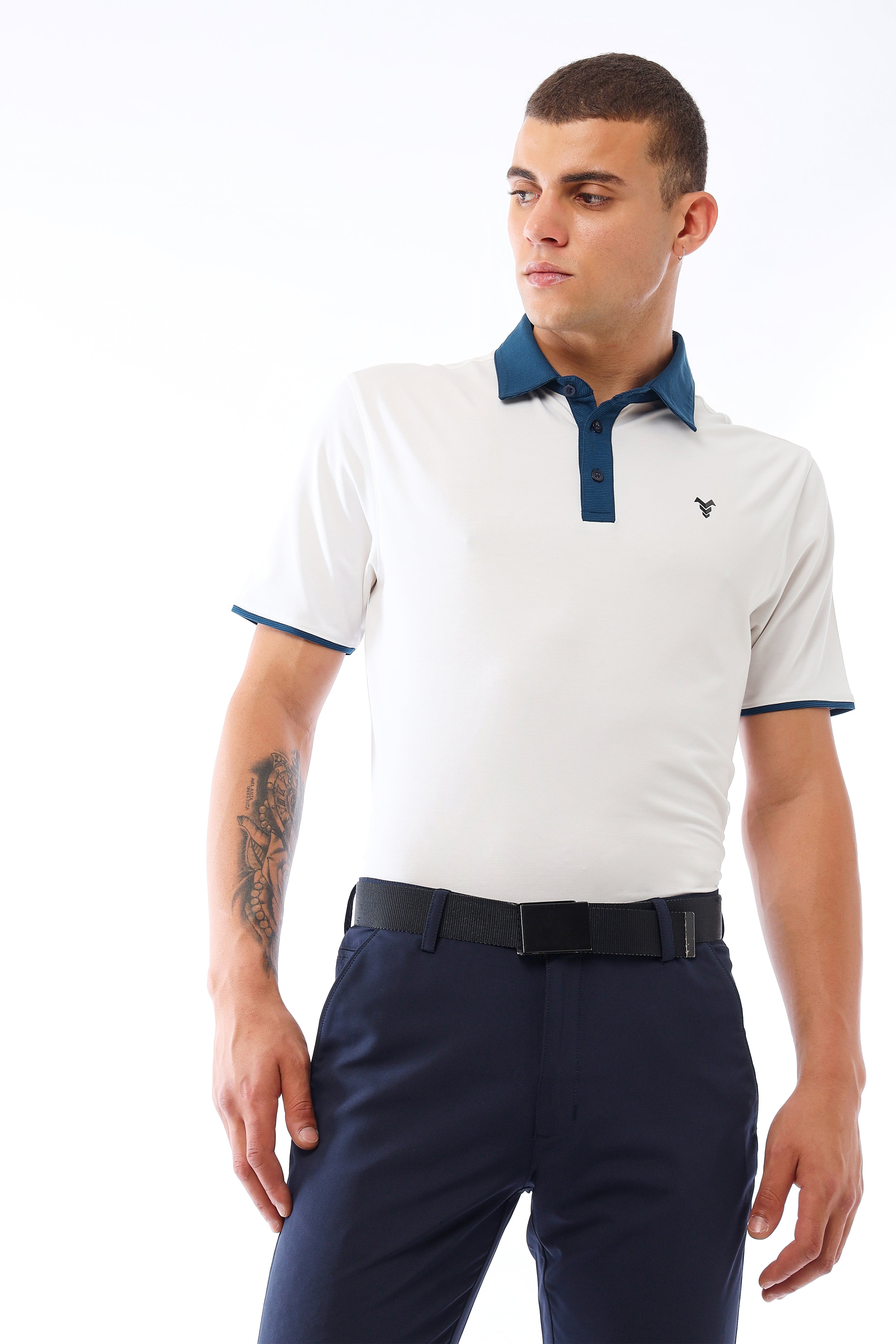 Pin Stripe Polo Navy Blue