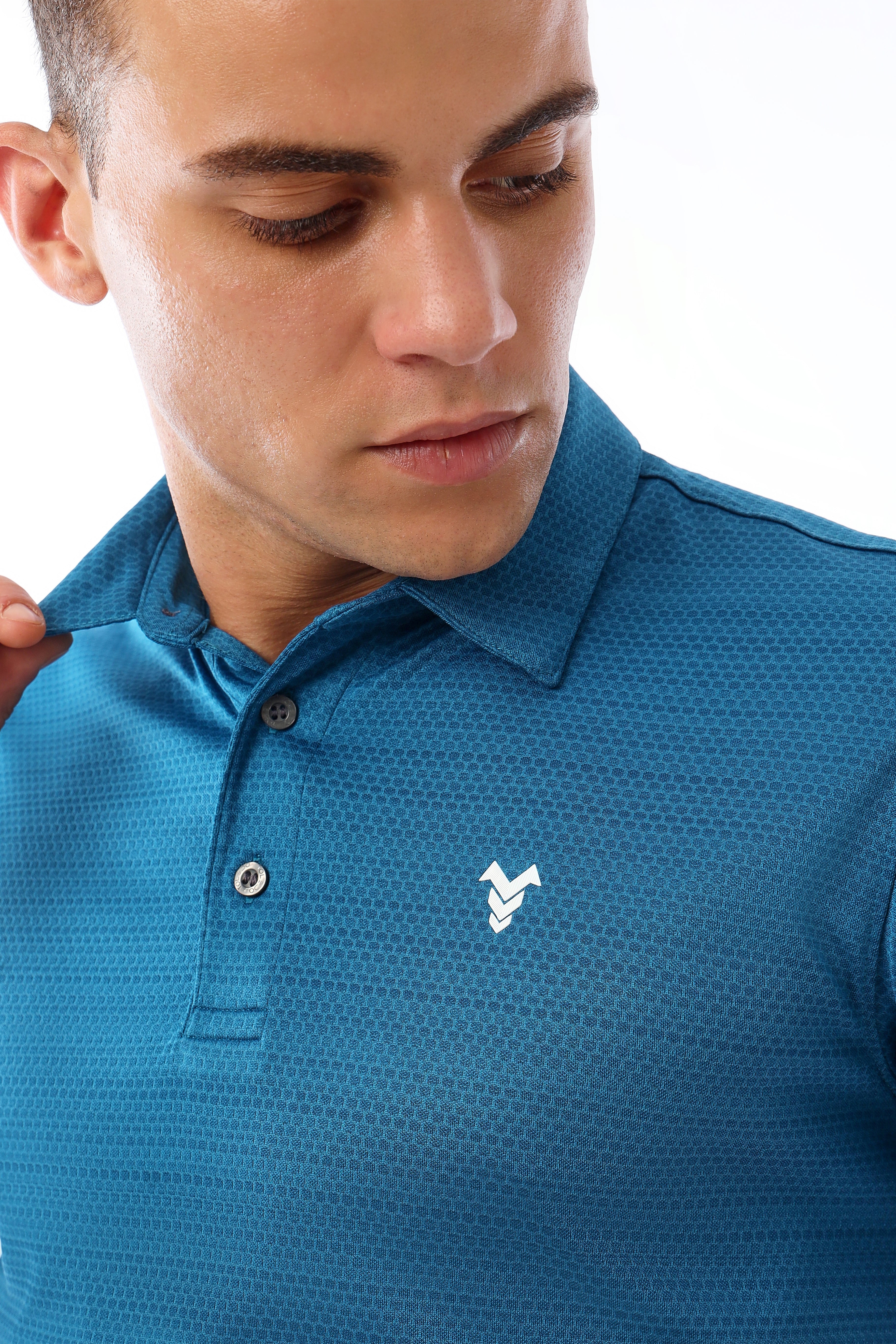 Honeycomb Polo Blue