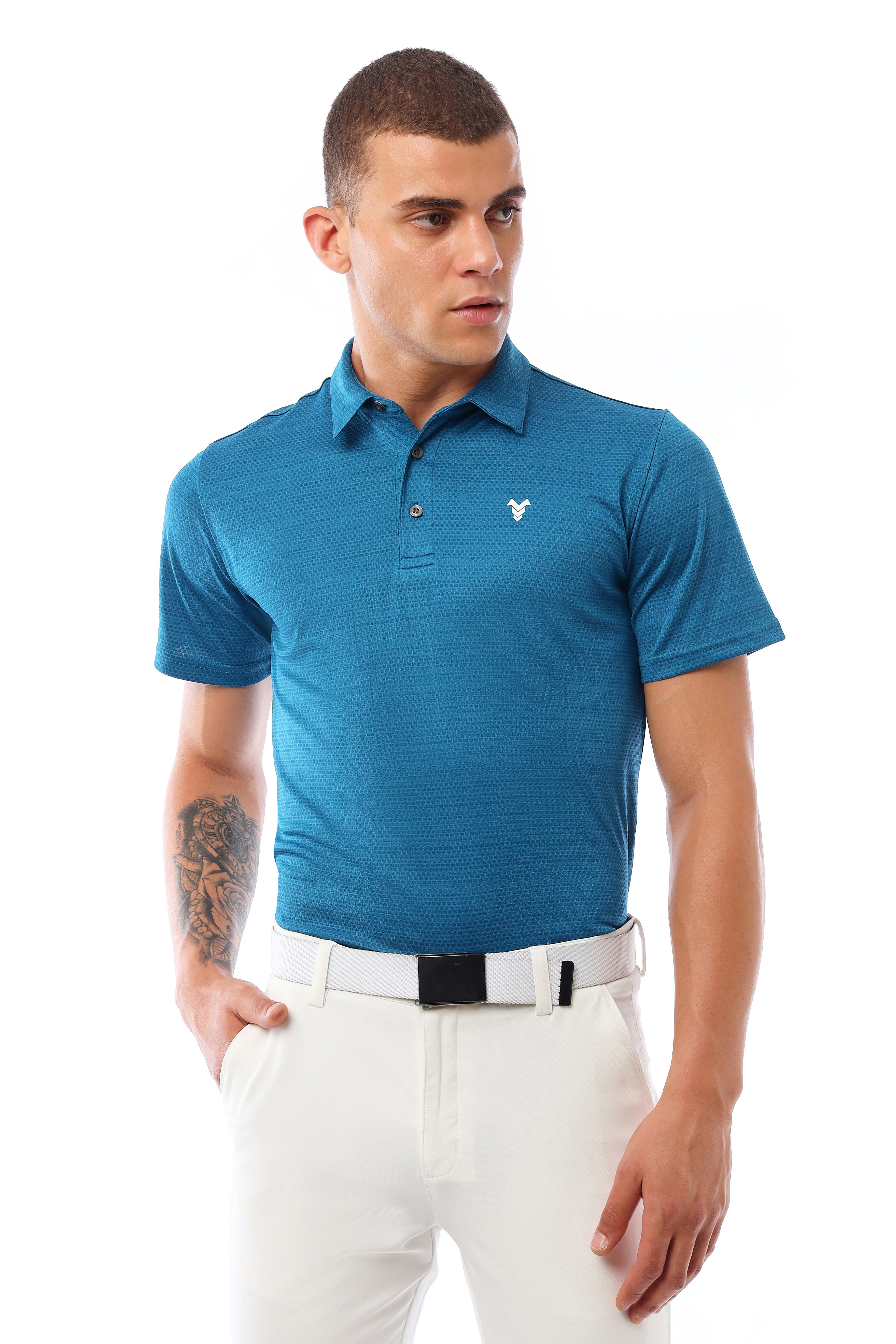 Honeycomb Polo Blue