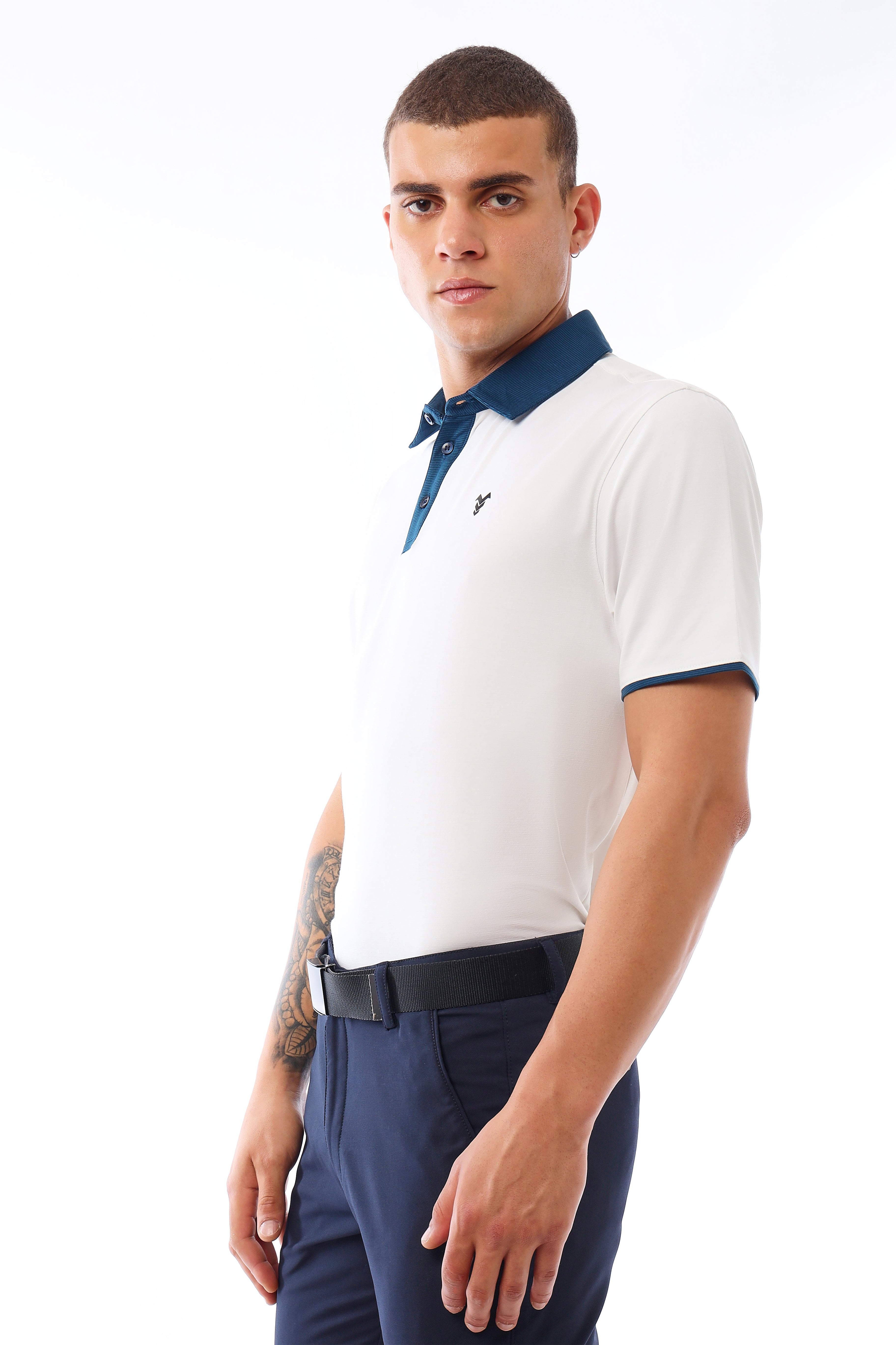 Pin Stripe Polo White