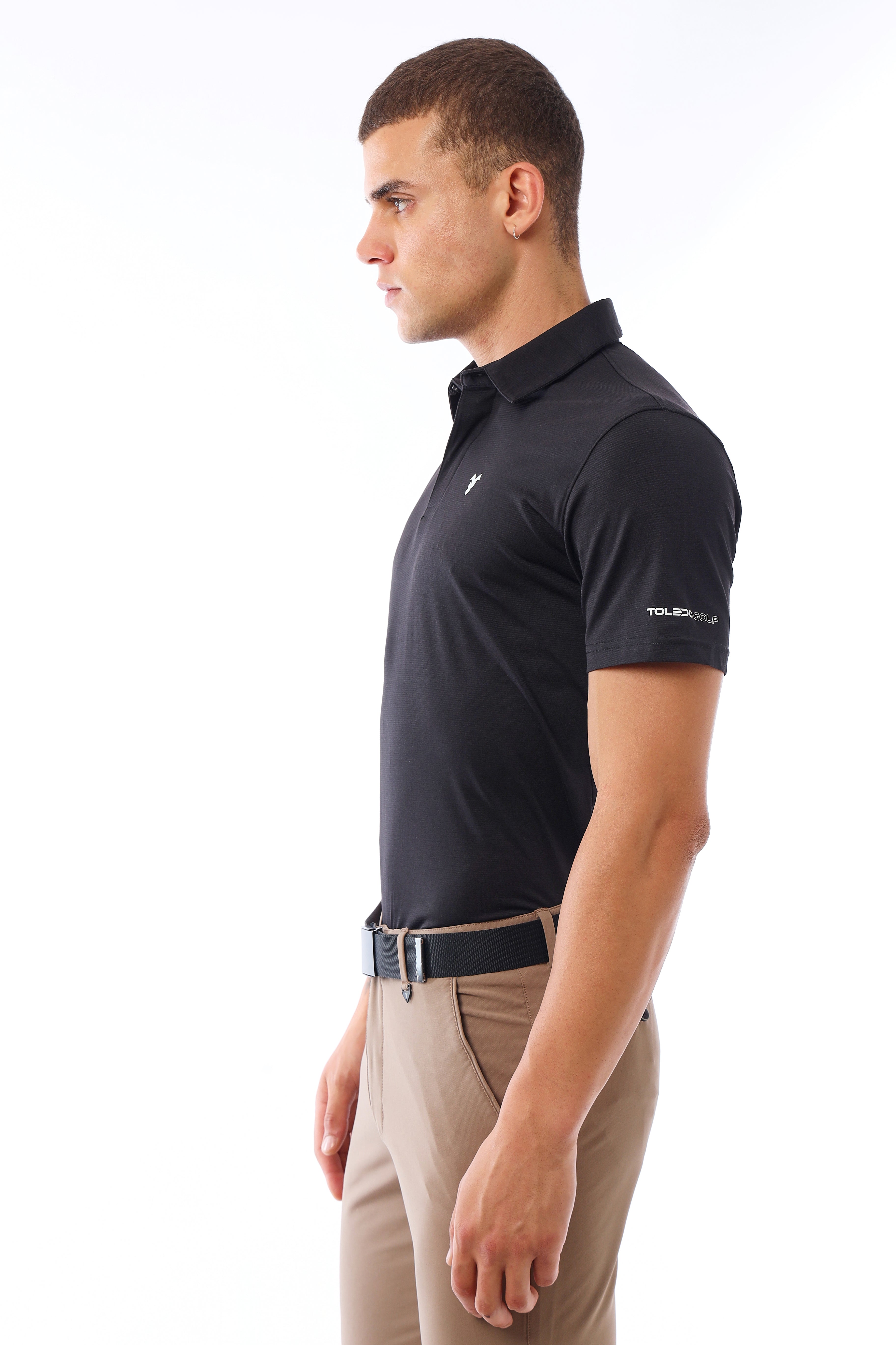 Pin Stripe Polo Black