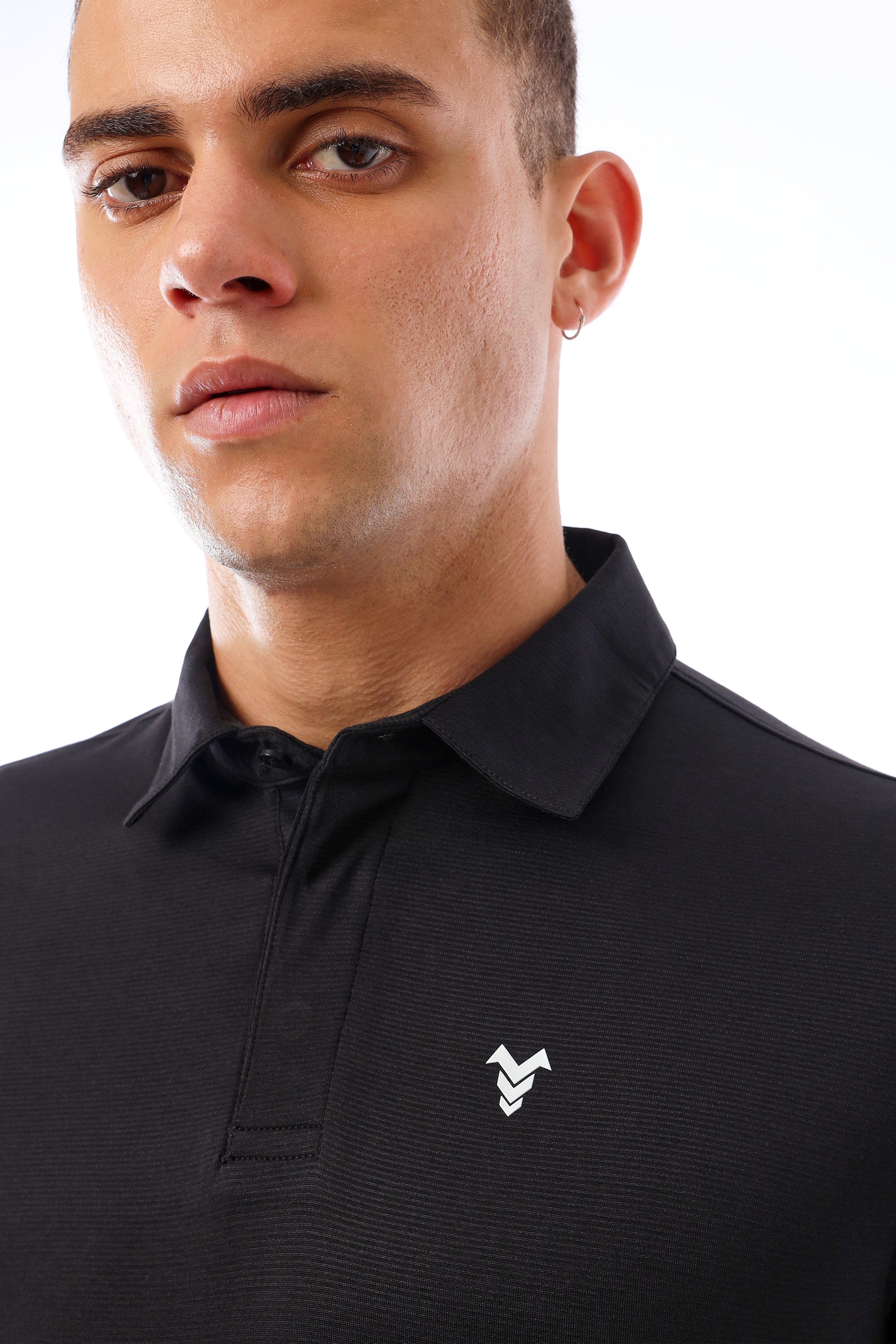 Pin Stripe Polo Black